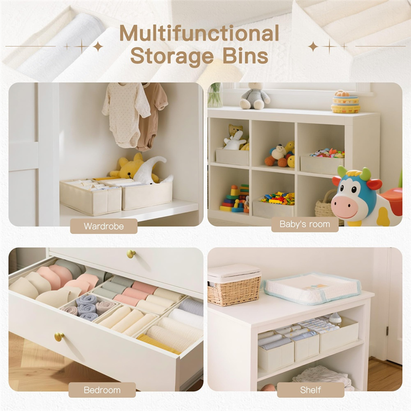 Baby Nursery Storage - A19F-Drawer Organizer Clothes 14 Pack Dresser