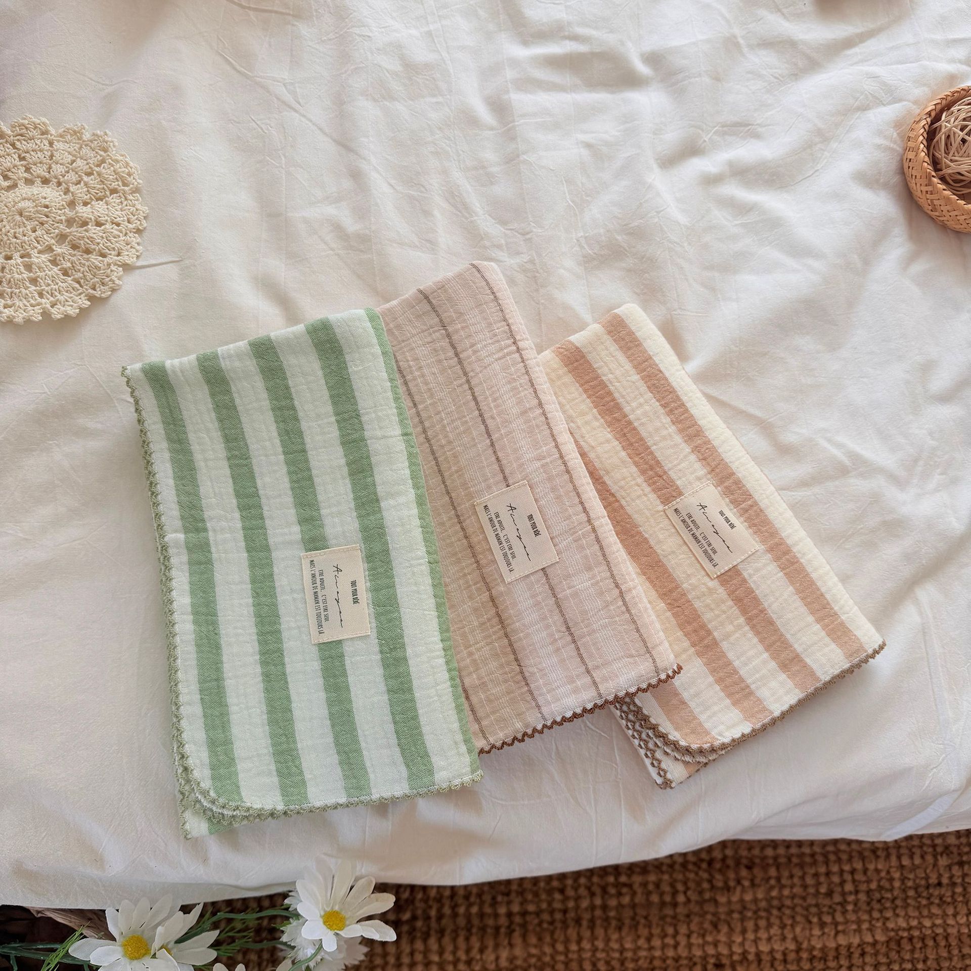 Baby Nursery Quilts - Summer Muslin Baby Swaddle Blankets Cotton