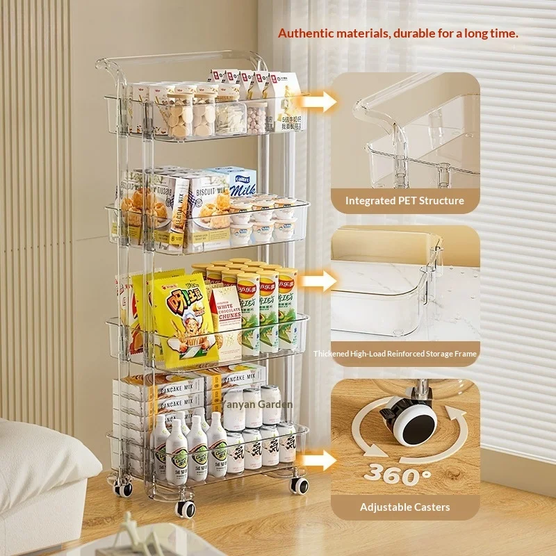 Baby Nursery Trolley - Folding Cart Mobile Kitchen Island Cart