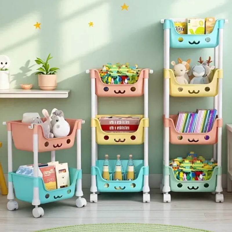 Baby Nursery Trolley - Multi-Layer Movable Rolling Storage Cart Cartoon