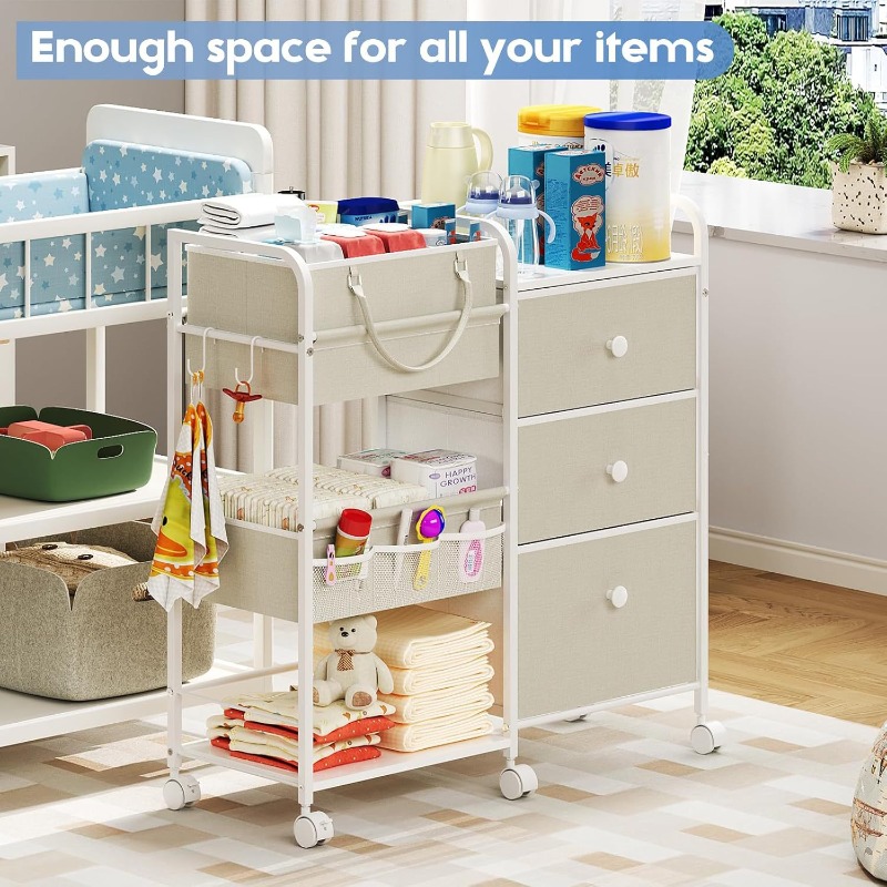 Large Capacity Baby Diaper Org - Baby Nursery Utility Cart recensie en prijs