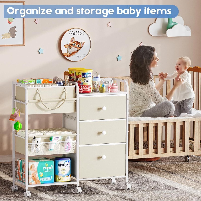 Large Capacity Baby Diaper Org - Baby Nursery Utility Cart recensie en prijs
