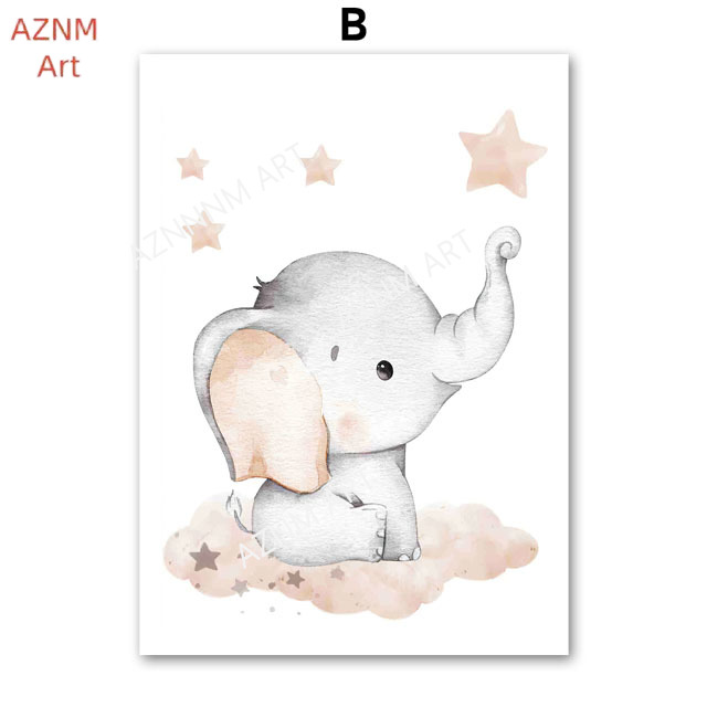 Elephant Balloon Rainbow Moon  - Baby Nursery Prints recensie en prijs