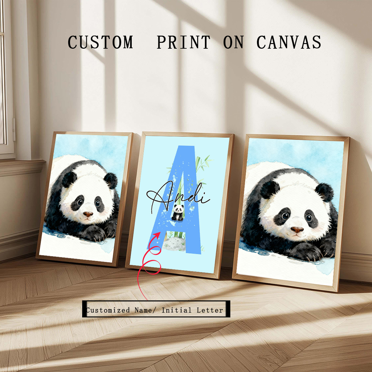 3pcs Personalized Panda Nurser - Baby Nursery Prints recensie en prijs
