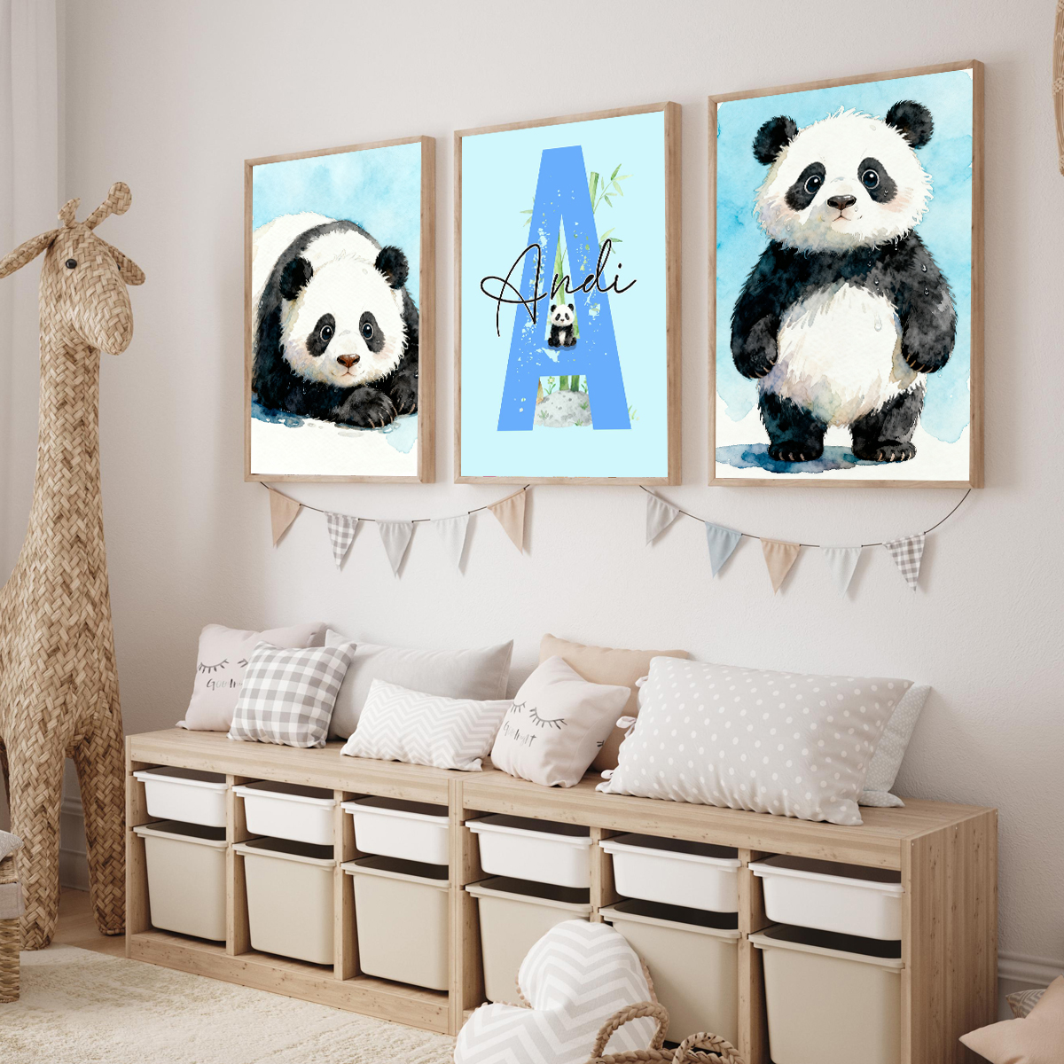3pcs Personalized Panda Nurser - Baby Nursery Prints recensie en prijs