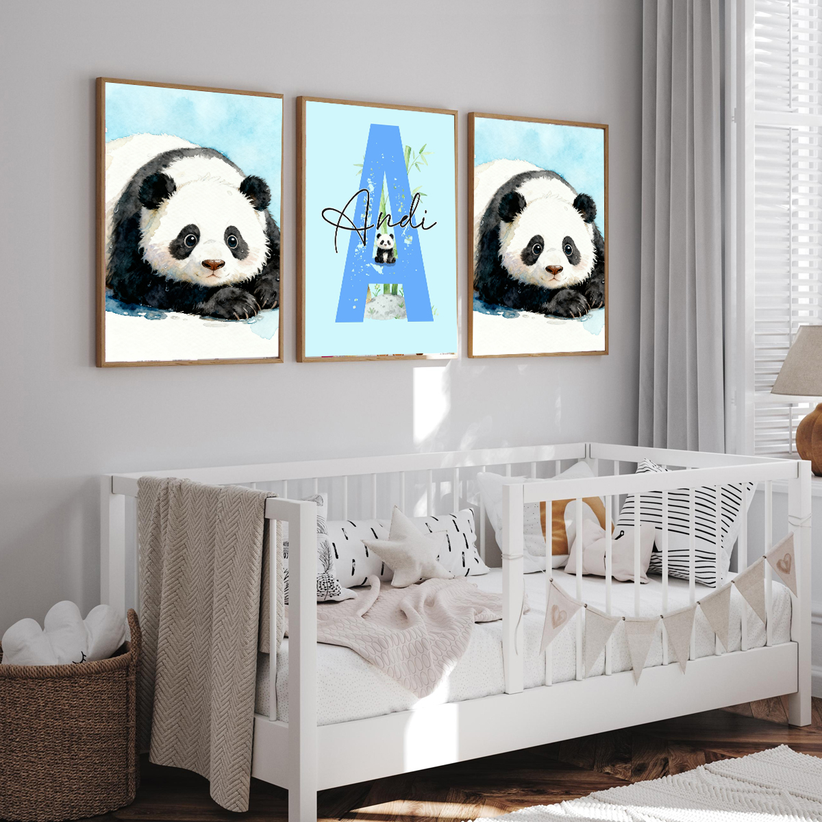 3pcs Personalized Panda Nurser - Baby Nursery Prints recensie en prijs