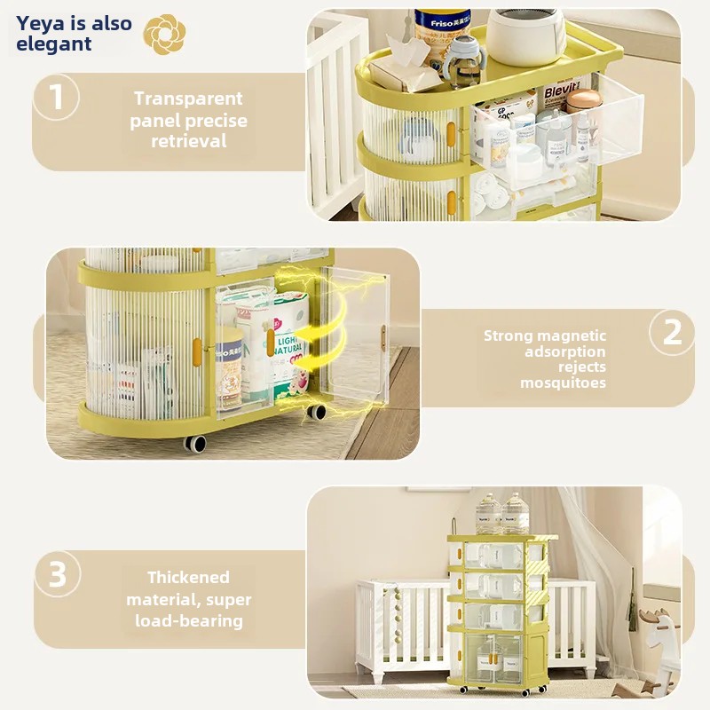 Folding Baby Storage Rack Trol - Baby Nursery Trolley recensie en prijs
