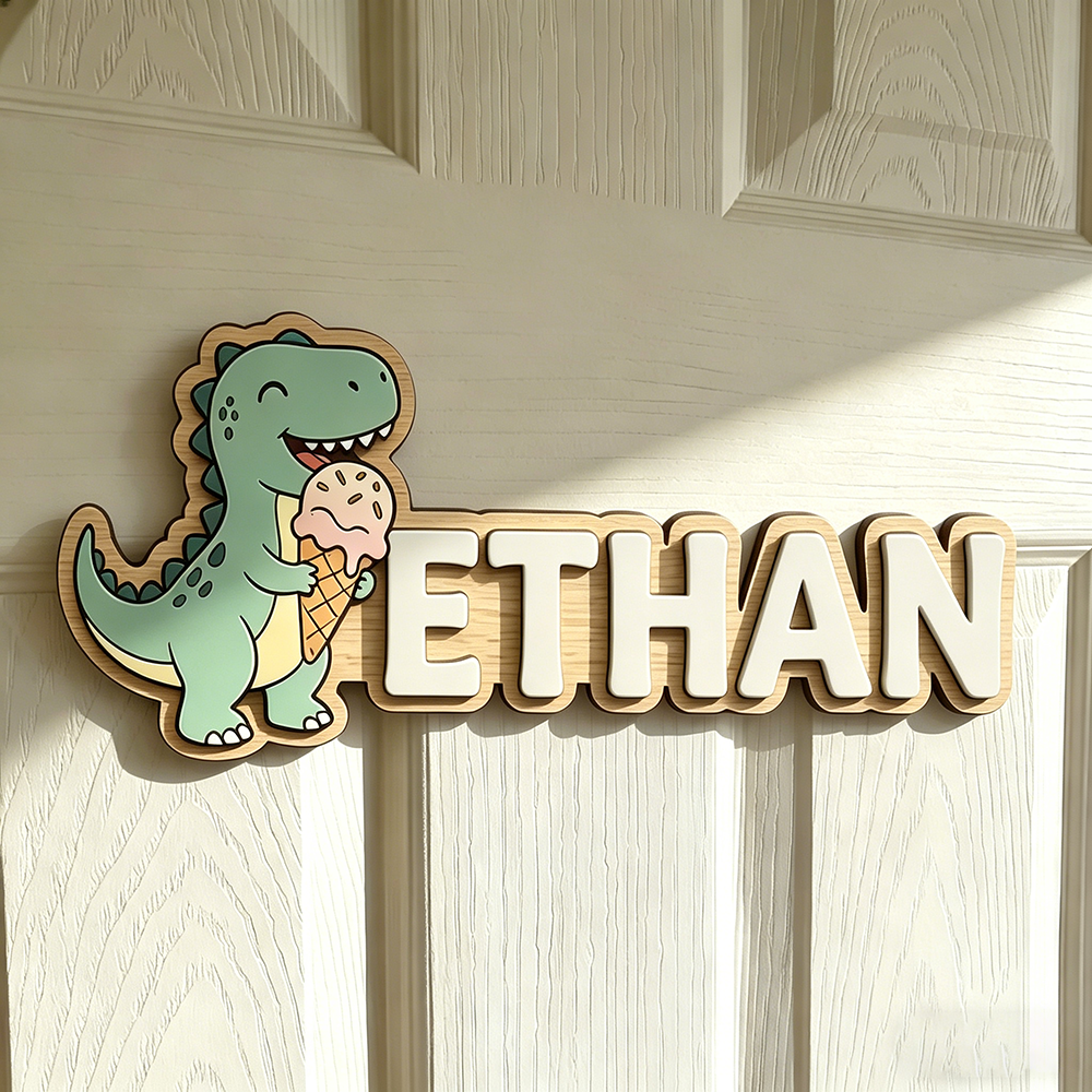 Whimsical Ice Cream Dinosaur C - Baby Nursery Name recensie en prijs