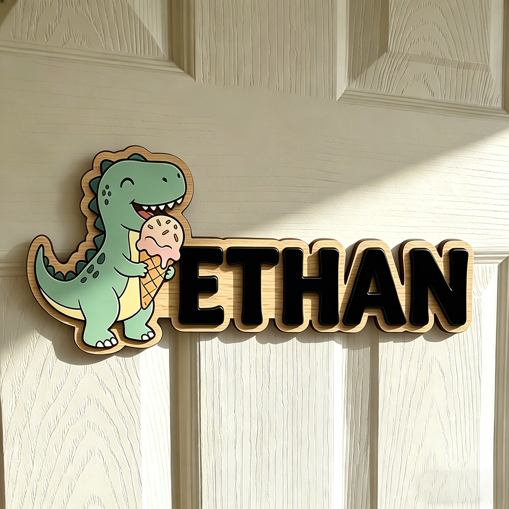 Whimsical Ice Cream Dinosaur C - Baby Nursery Name recensie en prijs