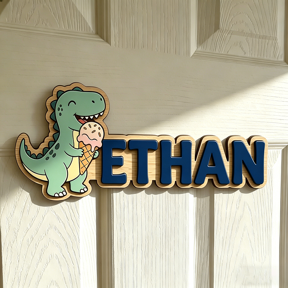 Whimsical Ice Cream Dinosaur C - Baby Nursery Name recensie en prijs