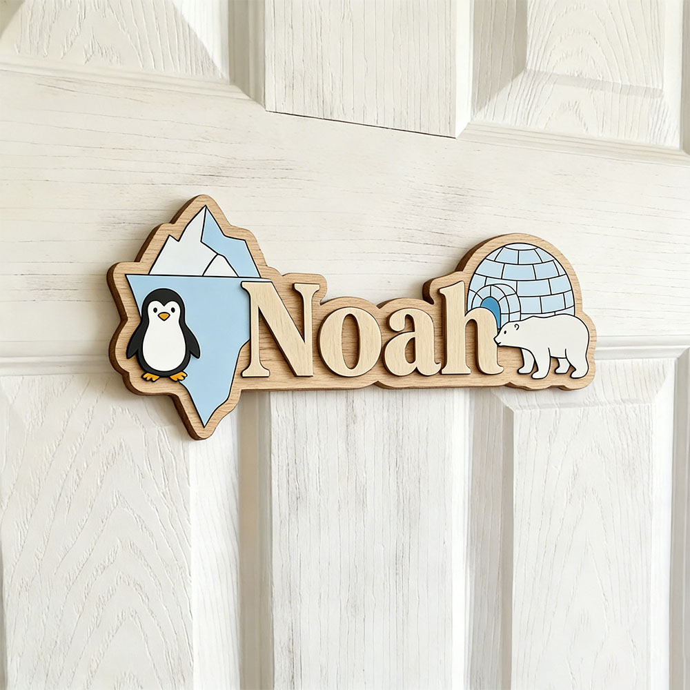 Arctic Penguin & Polar Bear Cu - Baby Nursery Name recensie en prijs