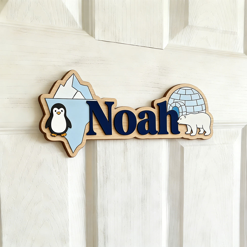 Arctic Penguin & Polar Bear Cu - Baby Nursery Name recensie en prijs