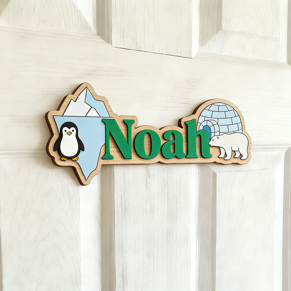 Arctic Penguin & Polar Bear Cu - Baby Nursery Name recensie en prijs