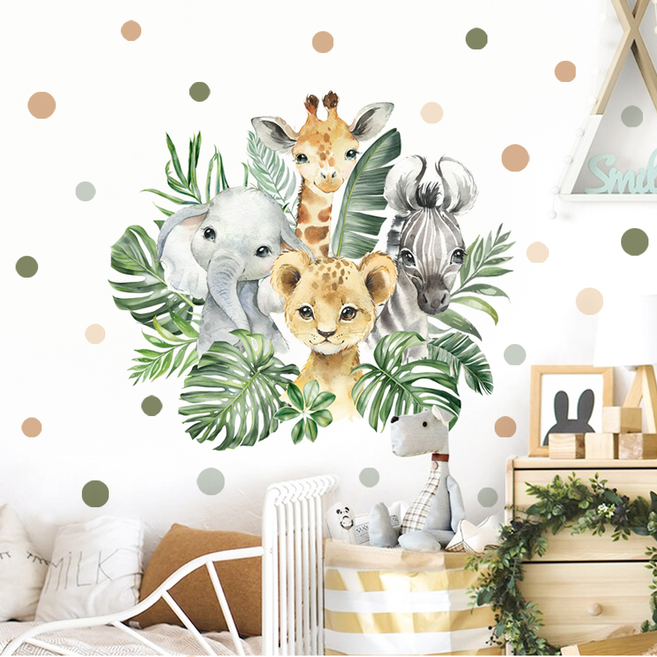 Cartoon Jungle Animals Leaves  - Baby Nursery Needs recensie en prijs