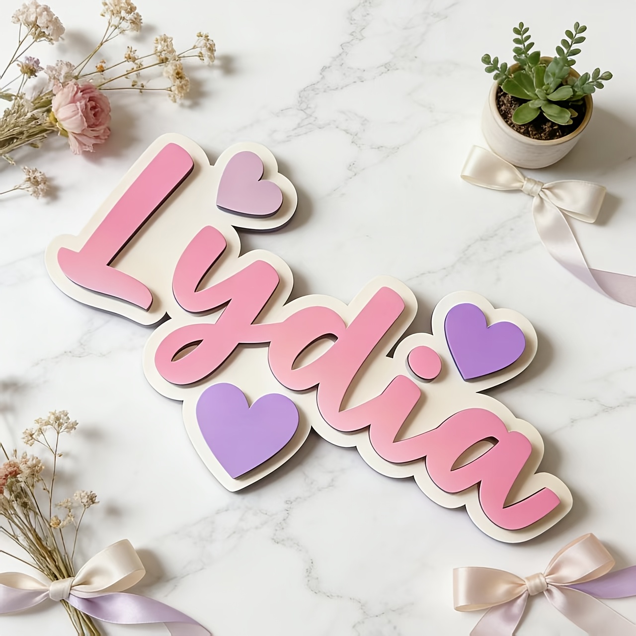Personalized Gradient Heart Na - Baby Nursery Name recensie en prijs