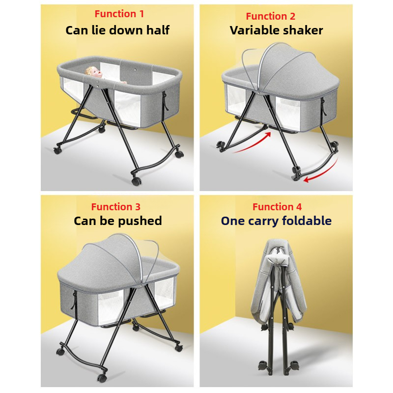 Portable Baby Crib Travel Bed  - Baby Nursery Trolley recensie en prijs