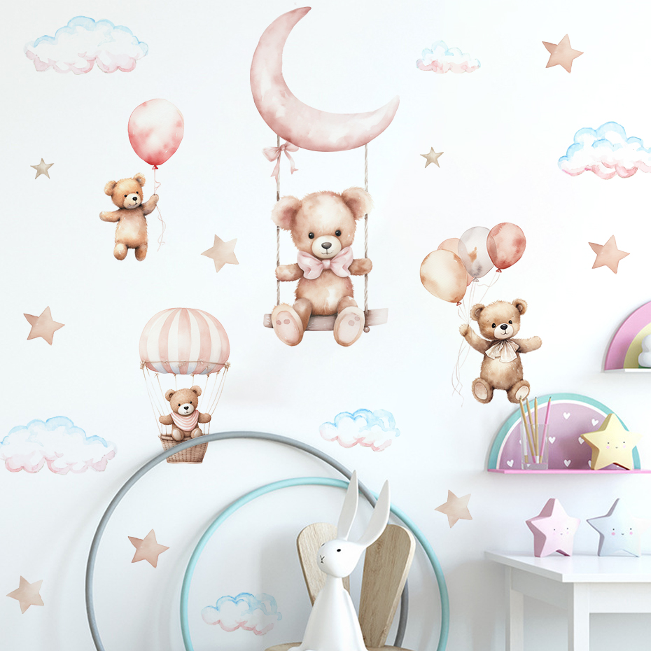 Watercolor Bear Hot Air Balloo - Baby Nursery Needs recensie en prijs