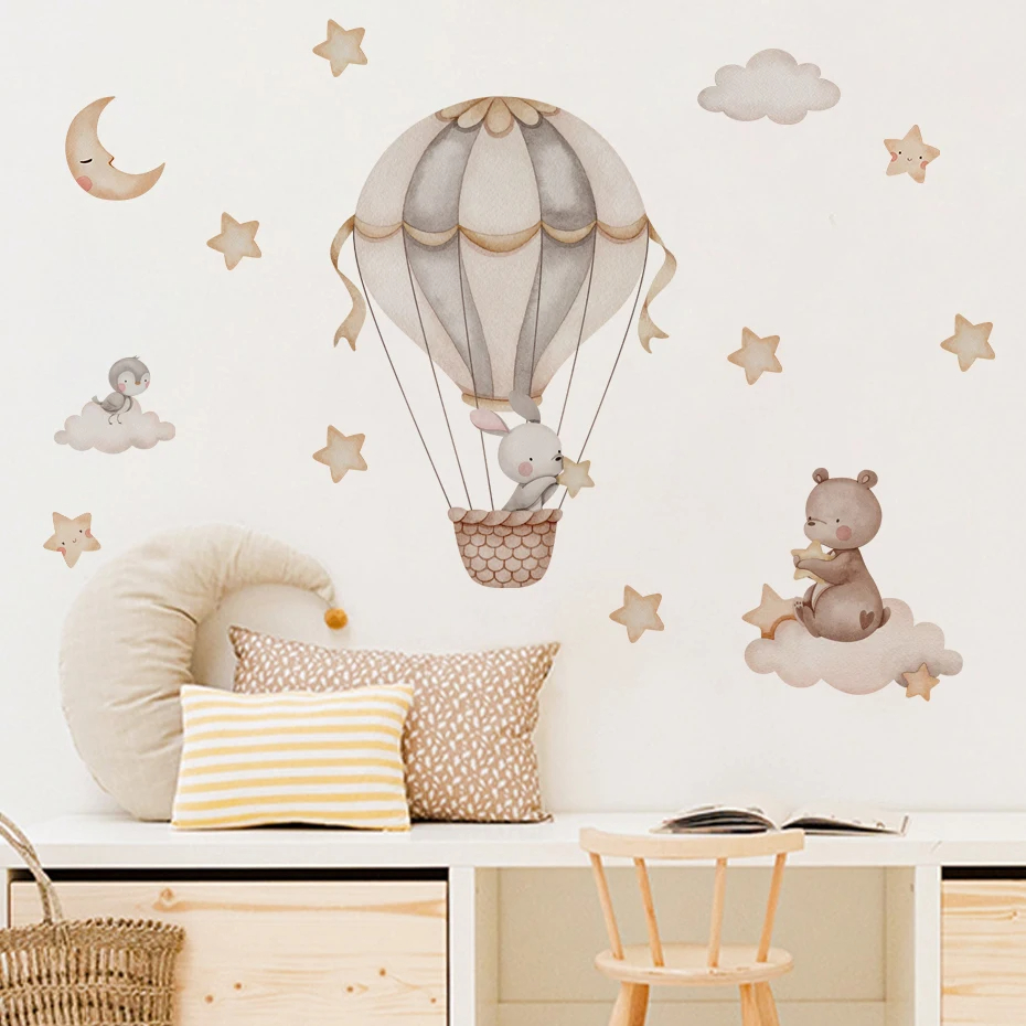 Watercolor Bear Hot Air Balloo - Baby Nursery Needs recensie en prijs