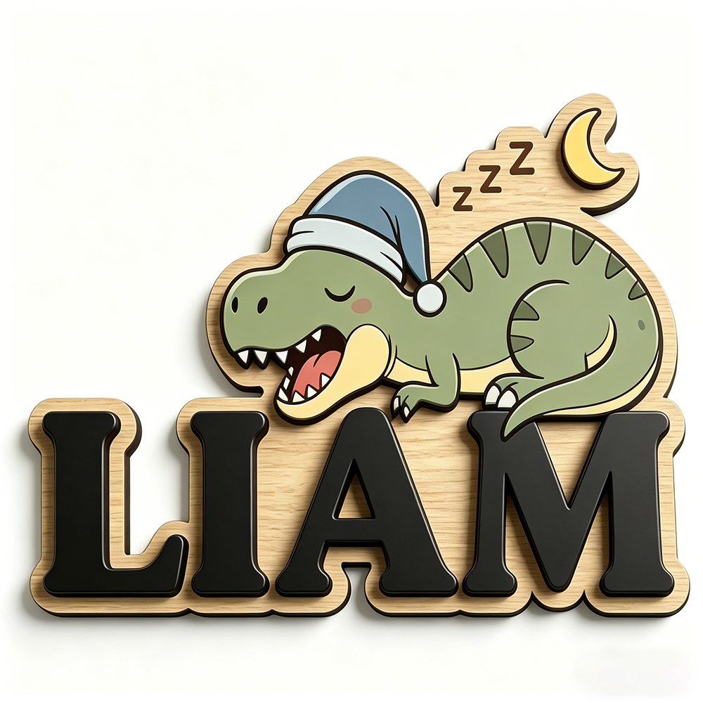Personalized Sleepy Dinosaur N - Baby Nursery Name recensie en prijs