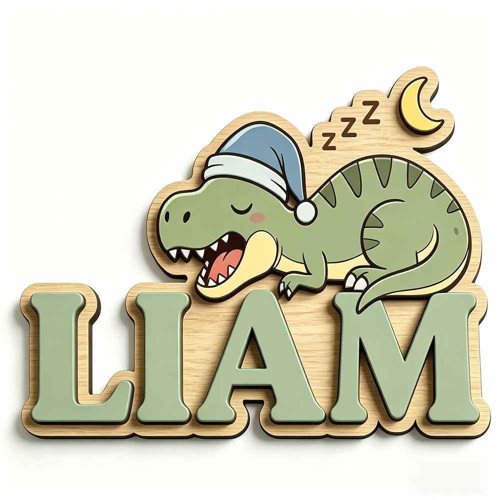 Personalized Sleepy Dinosaur N - Baby Nursery Name recensie en prijs