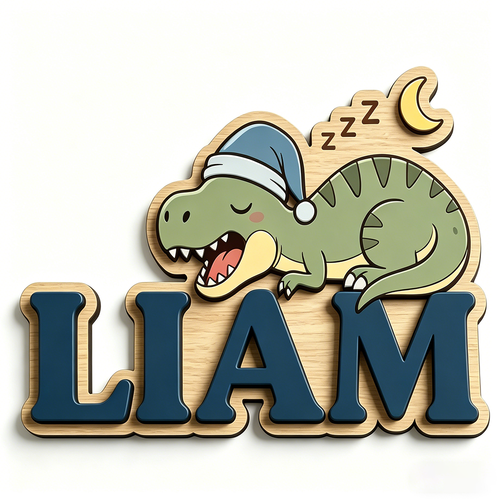 Personalized Sleepy Dinosaur N - Baby Nursery Name recensie en prijs