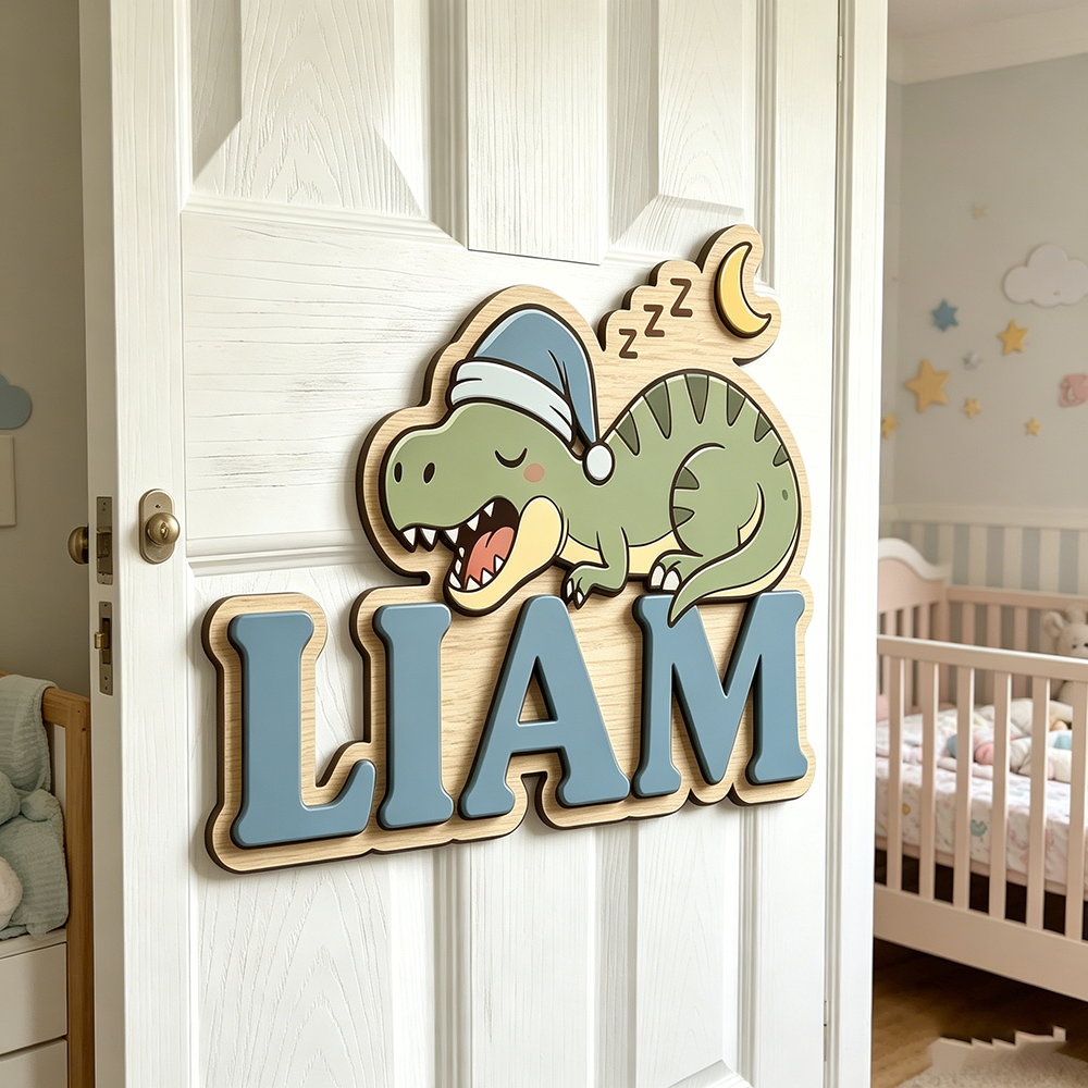 Personalized Sleepy Dinosaur N - Baby Nursery Name recensie en prijs