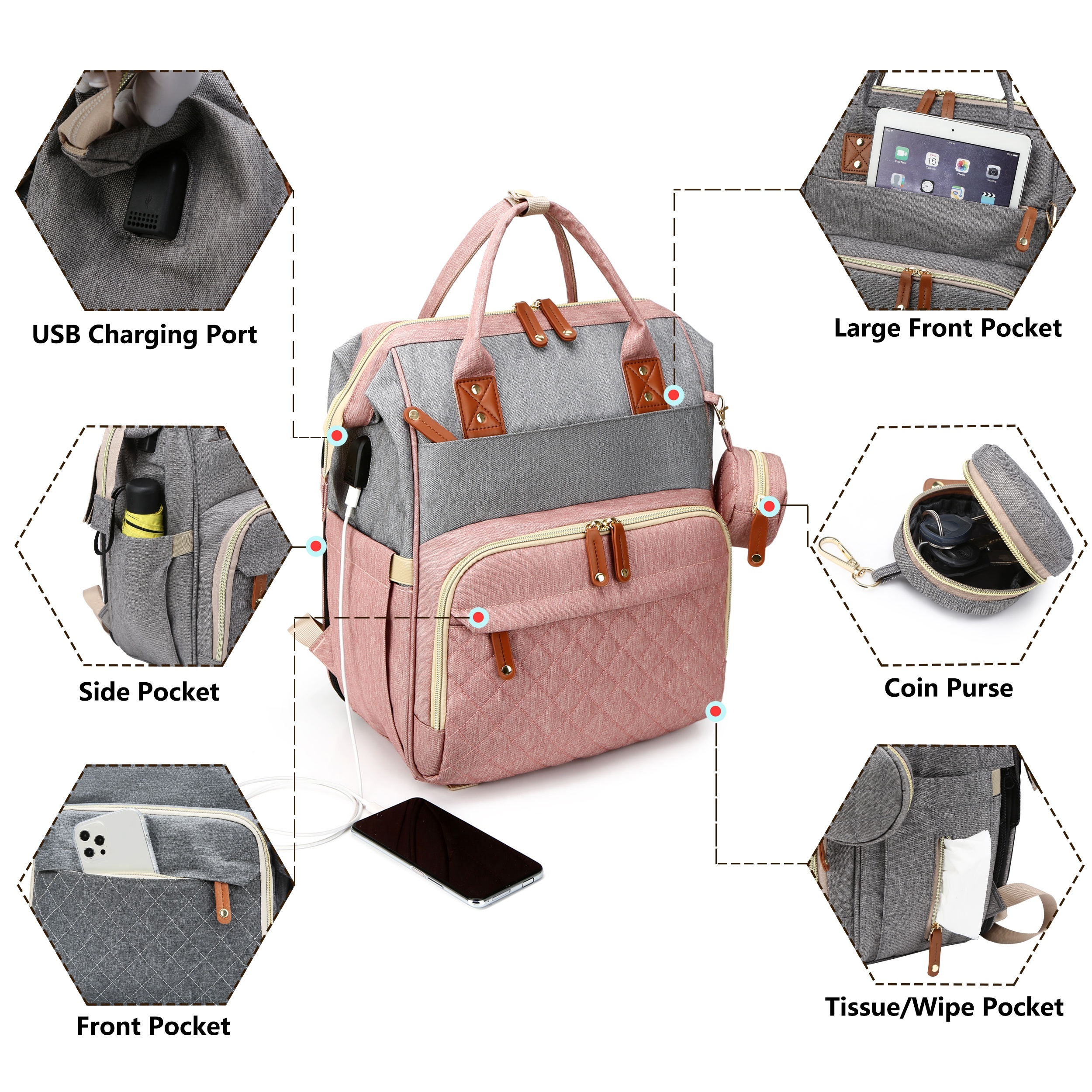 Baby Diaper Bag Backpack, Baby - Baby Nursery Backpack recensie en prijs