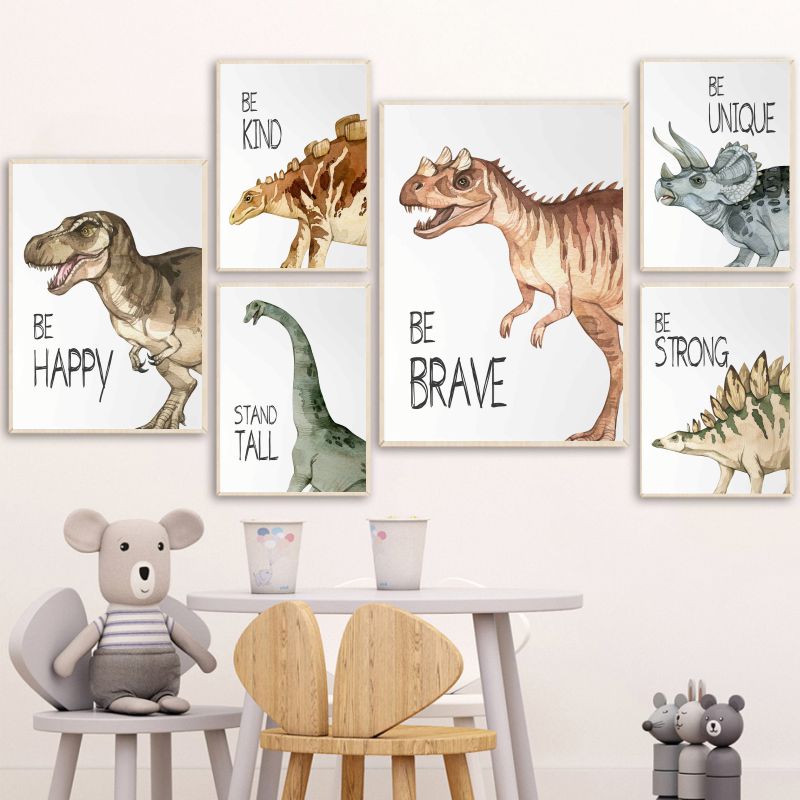 Watercolor Dinosaur Poster Nur - Baby Nursery Prints recensie en prijs