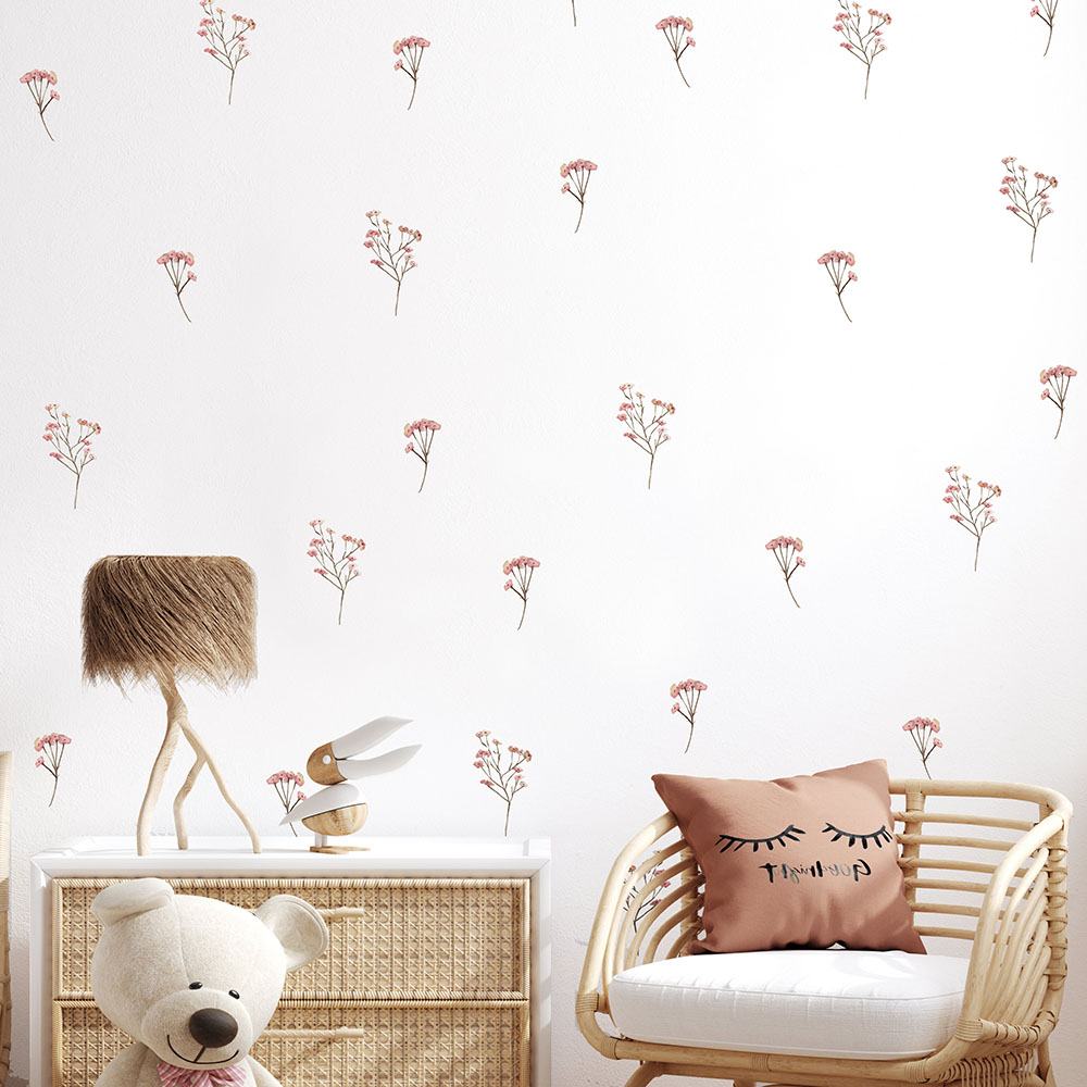 Pink  Watercolor Flower Wall S - Baby Nursery Needs recensie en prijs
