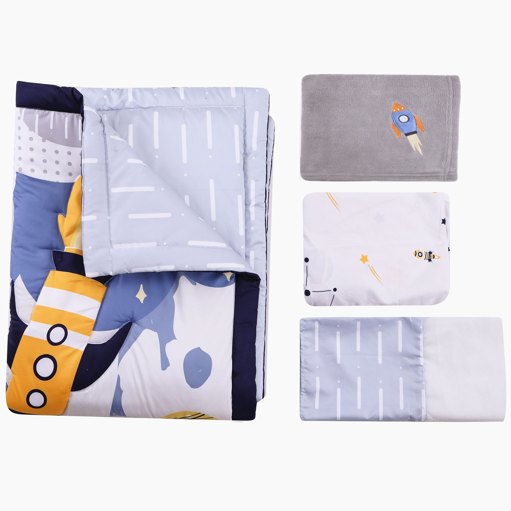 4Pcs Aviation Nursery Crib Bed - Baby Nursery Quilts recensie en prijs