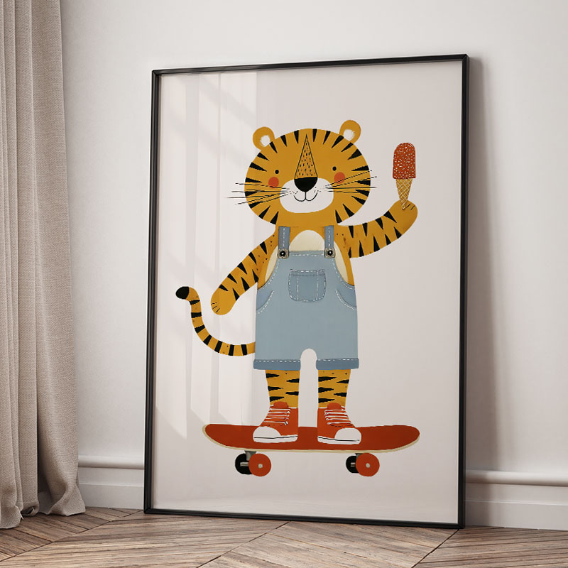 Funny Cartoon Animal Car Ballo - Baby Nursery Prints recensie en prijs