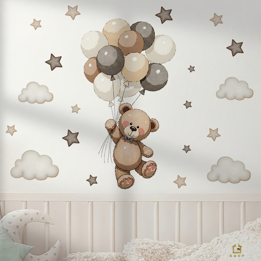 Adorable Teddy Bear Wall Decal - Baby Nursery Needs recensie en prijs