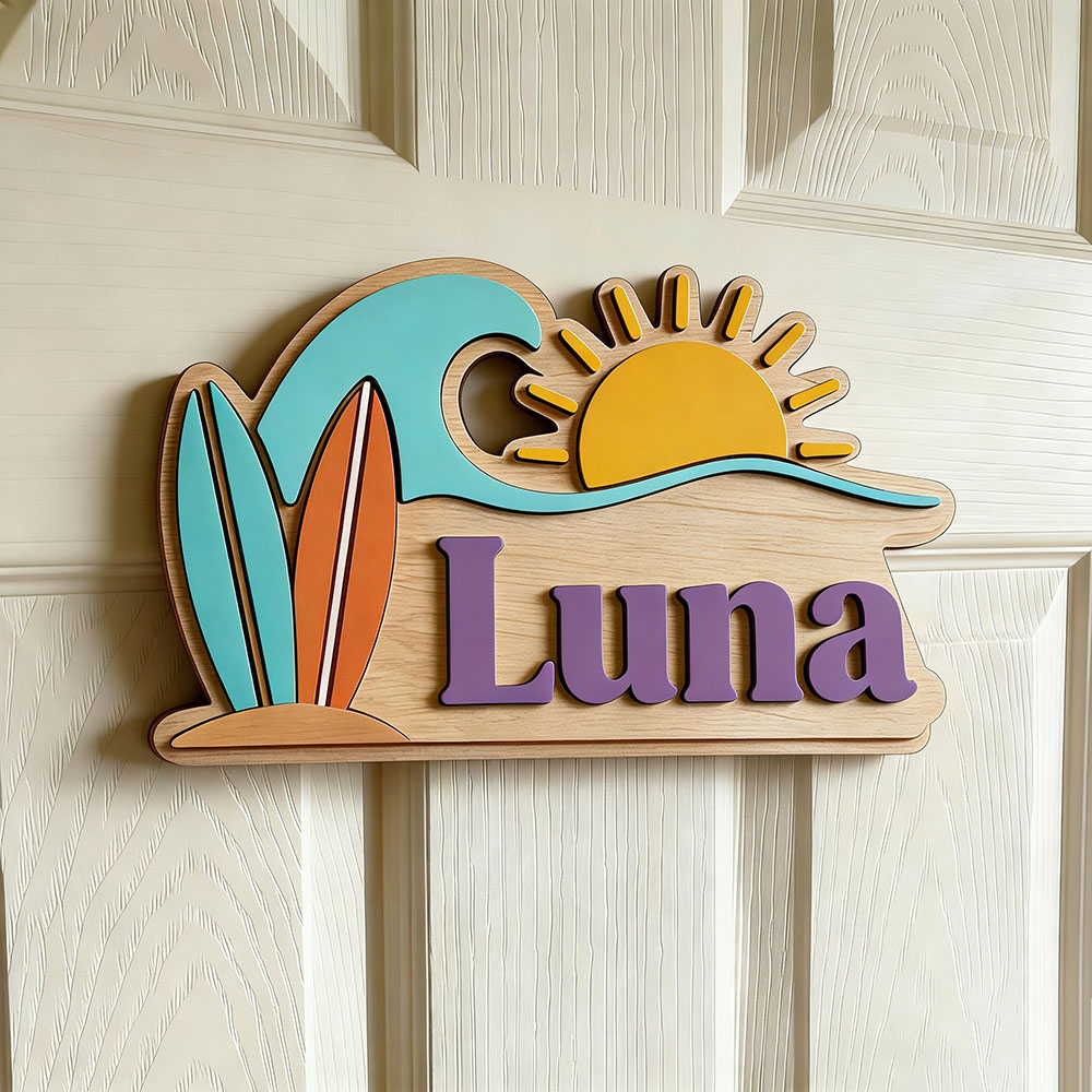 Custom Beach Wave Surfboard Su - Baby Nursery Name recensie en prijs