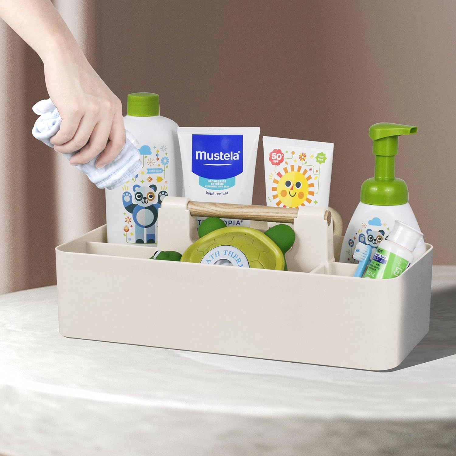 Portable Baby Shower Caddy wit - Baby Nursery Storage recensie en prijs