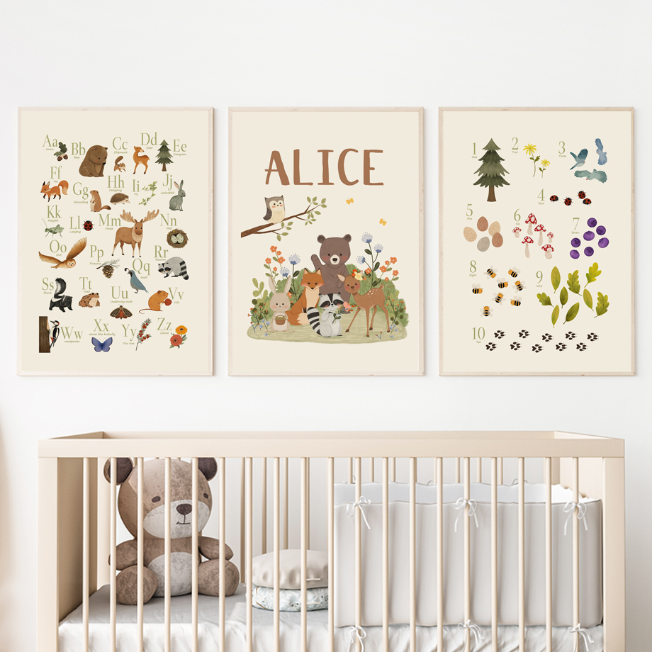 1pc frameless Cute Rabbit Fox  - Baby Nursery Prints recensie en prijs