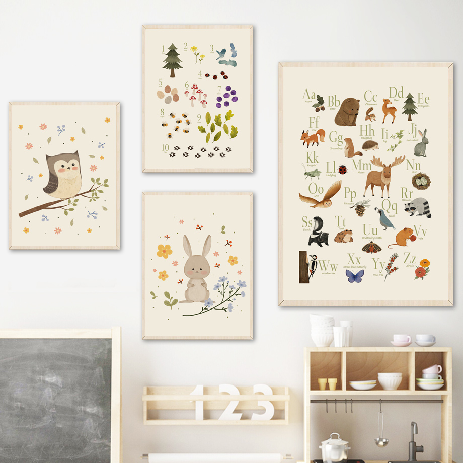 1pc frameless Cute Rabbit Fox  - Baby Nursery Prints recensie en prijs